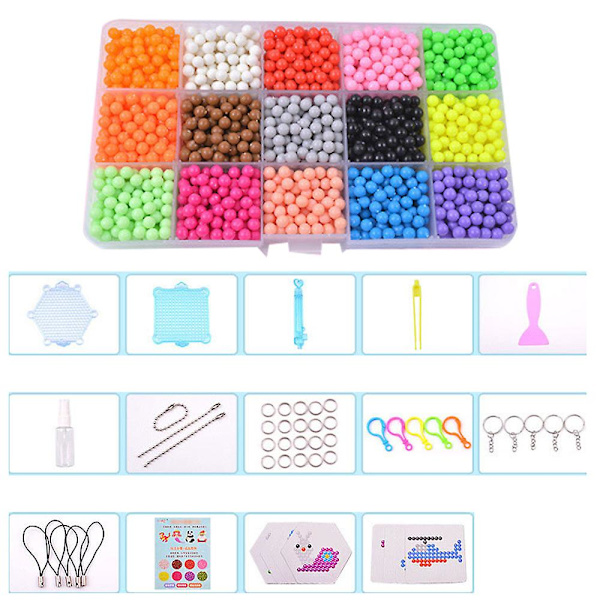 Påfyllning Hama Pärlor Pussel 3D Handgjorda Magiska Aquabeads DIY Vattenspray Pärlor Set