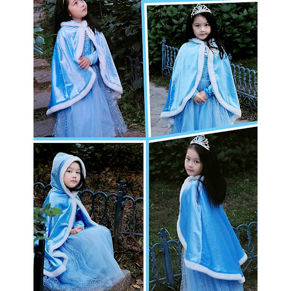 Party chili pels prinsesse hettekappe kapper kostyme for jenter utkledning Red 6-7 years