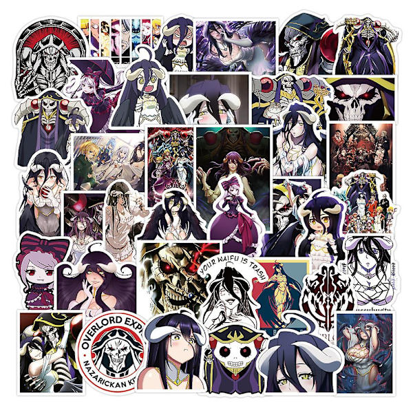 50 kpl Animation Overlord Graffiti -tarra Matkatavaratila Kannettava tietokone Matkapuhelinkotelo Tarra Anime 1PCS