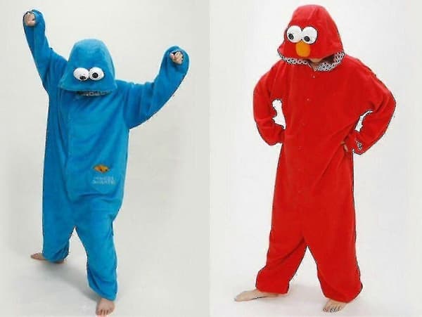 Voksen Sesamgade Cookie Elmo Kostume Red S