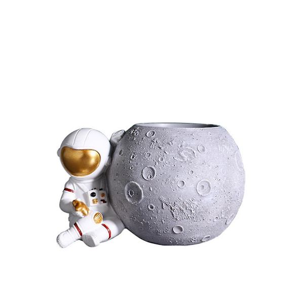 Astronaut Blyantholder Romfarer Pennekopp For Hjemme- Og Kontorrekvisita Organizer Grey