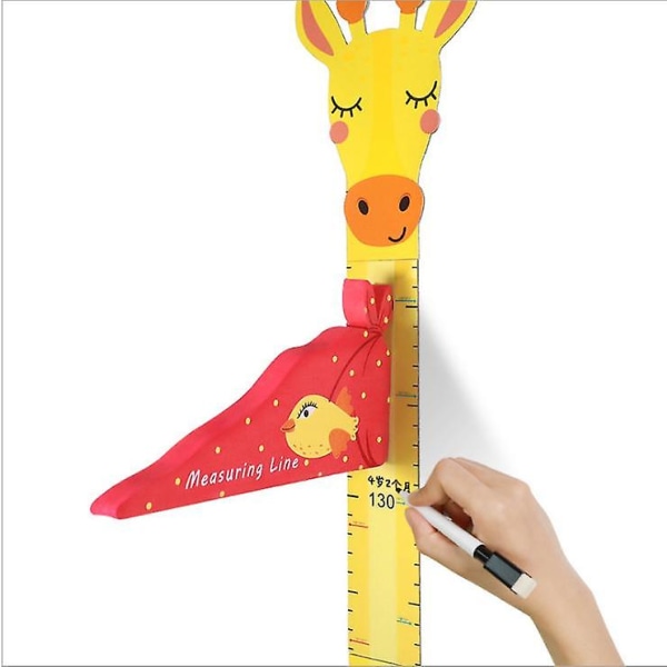 3d barn tillväxt magnetisk mäta höjd linjal Avtagbar väggdekor giraffe