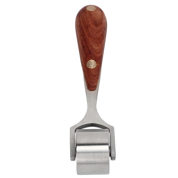 [LCS] Leather Press Edge Roller Stainless Steel Leather Roller with Wooden Handle Hand DIY Leather Tool