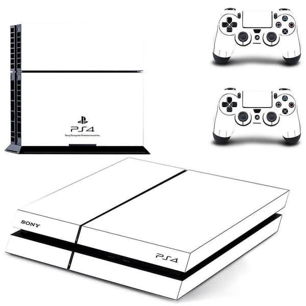 Puhtaan valkoinen PS4-pelikonsolin ja -ohjaimen suojatarra, täysi peitto, etulevytarra PlayStation 4 Dualshock 4 PS4 -suojatarralle Qptm0413