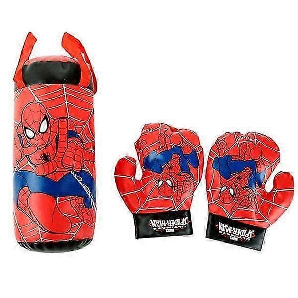 [LCS] Spider-Man boksesekk for barn, boksesekk-leke med boksehansker og justerbart stativ, bursdagsgave til gutter 4-9 år