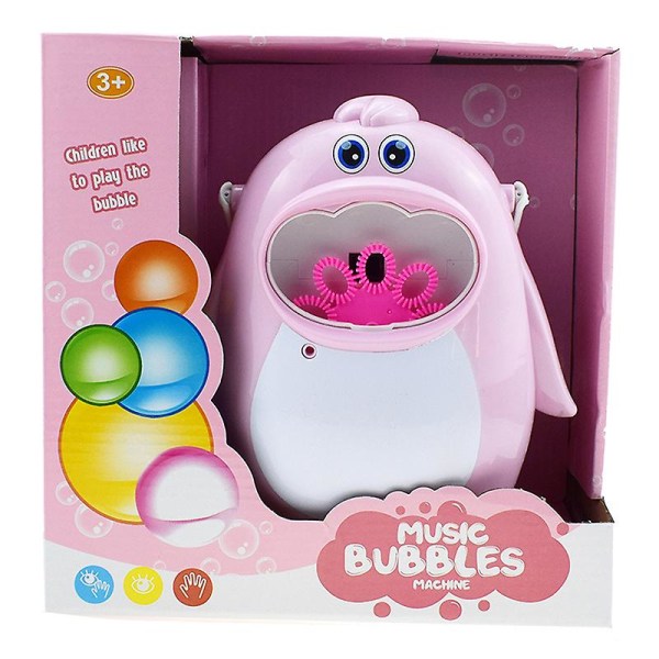 Söt tecknad Bubble Machine Lätt att använda Bärbar Automatisk Bubble Maker Machine för pojkar och flickor Snow Goose Bubble Machine Pink