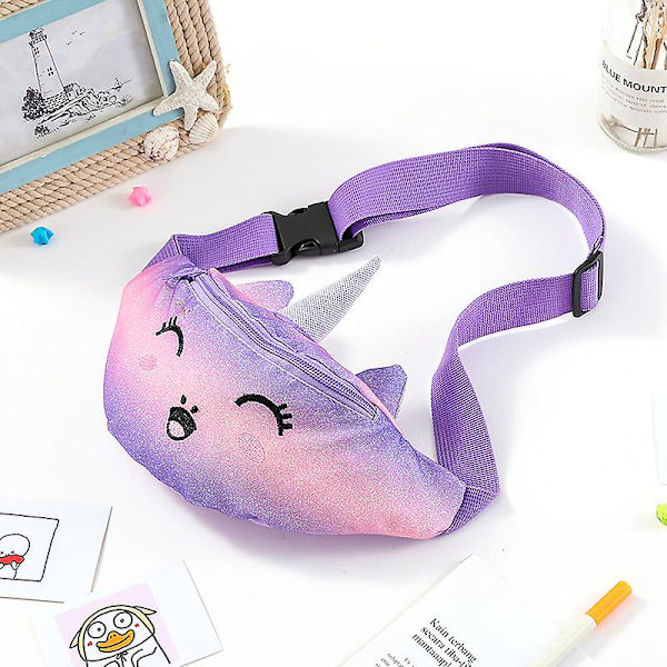 Söt Enhörning Plysch Midjeväska Axelväska Söt Tecknad Djur Crossbody Väska Liten Väska För Flickor Multicolour