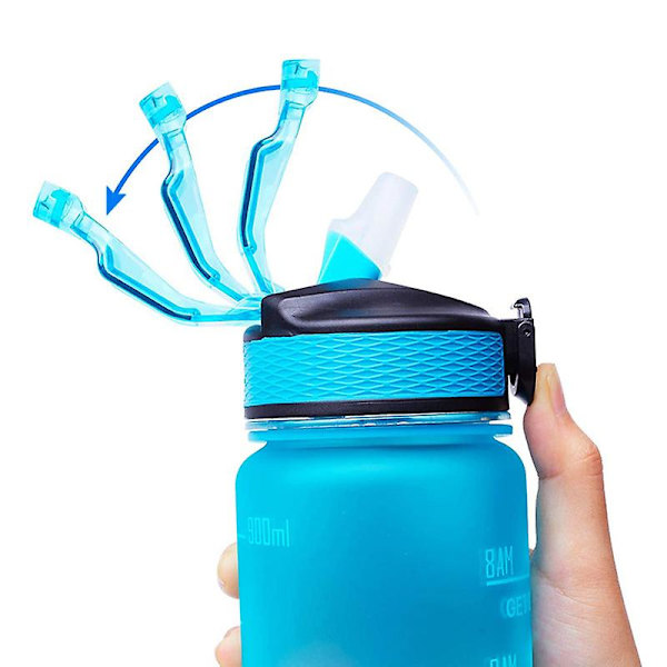 1000ml Space Cup Tritan Utendørs Bærbar Sprettlokk Vannkopp Blue