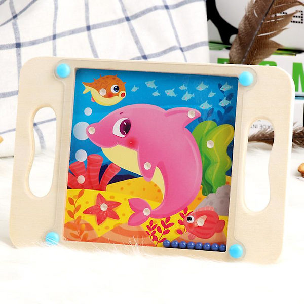 Mini Balansboll Spel Barns Pussel Handflata Intelligens Boll Labyrint Spel Utmaning Pussel Hjärnpussel För Barn Dolphin