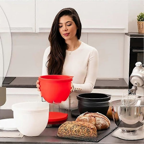 [LCS]2xMixaid Silikonfoder för Kitchenaid 5Qt Mixers, Silikonfoder för Bakning och Matlagning, Tillbehör till Blandare Red & Black