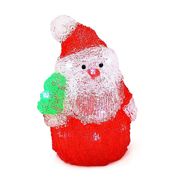 Santa Claus 3D Akryl 16 LED Lys Tegneserie Lampe Juledekorasjon