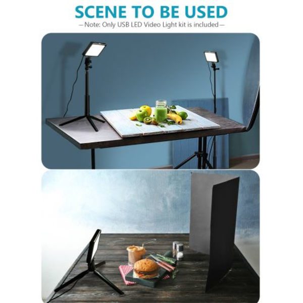 Neewer LED USB Panel Videolys 5600K Justerbar - Pakke med 2 L