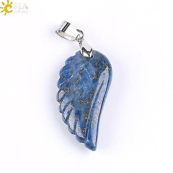 Ängelvinge-halsband &amp; hängen med naturliga ädelstenar (Lapis Lazu