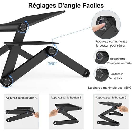 [LCS]Artizlee Sammenfoldeligt Laptop Sengbord 360° Støtte