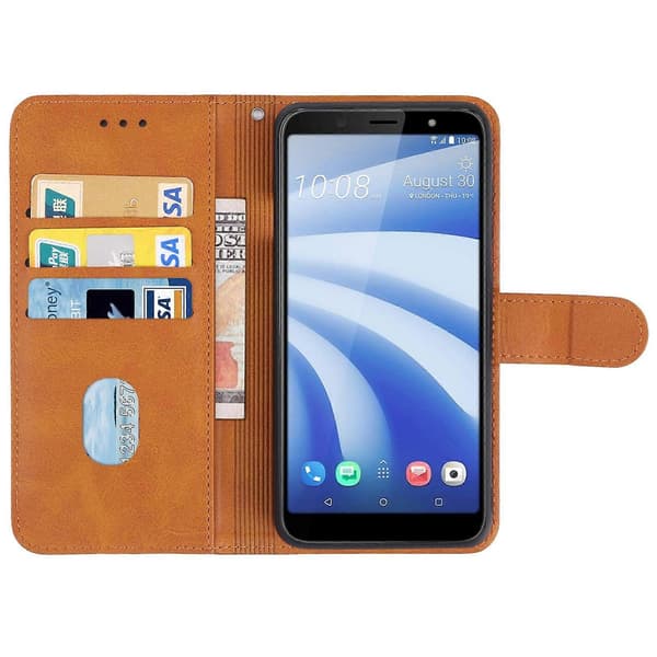 [LCS]Läderfodral kompatibelt med HTC U12 Life Brown
