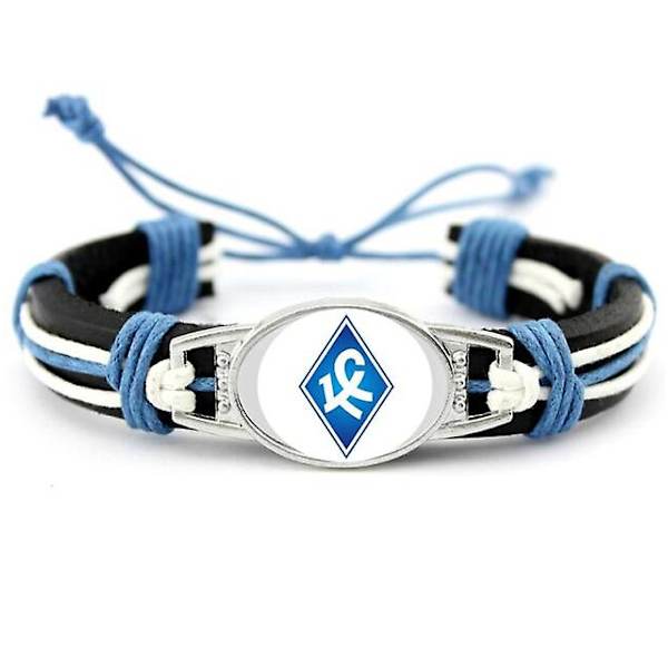 Moscow Fotball Russisk Premier League Charms Ekte Skinn Armbånd & Armringer Fans Håndflettet Smykker