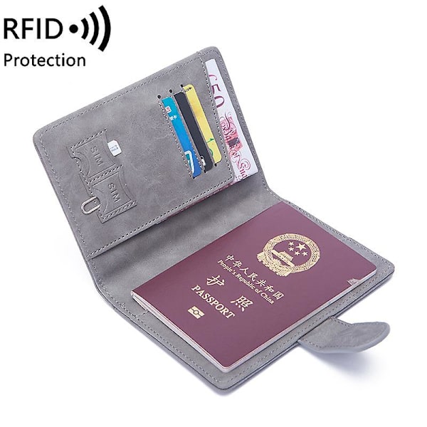 Uusi RFID-passilaukku, yksinkertainen solki, lyhyt todistusklipsi, miesten ja naisten erittäin ohut lippuklipsi ulkomaanmatkoille RFID/NFC-signaalien suojaamiseen gules