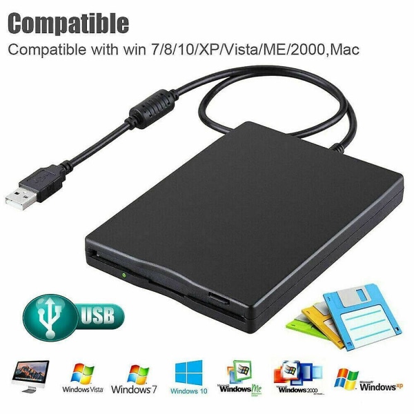 3,5-tums USB Extern Portabel Diskettenhet för Laptop