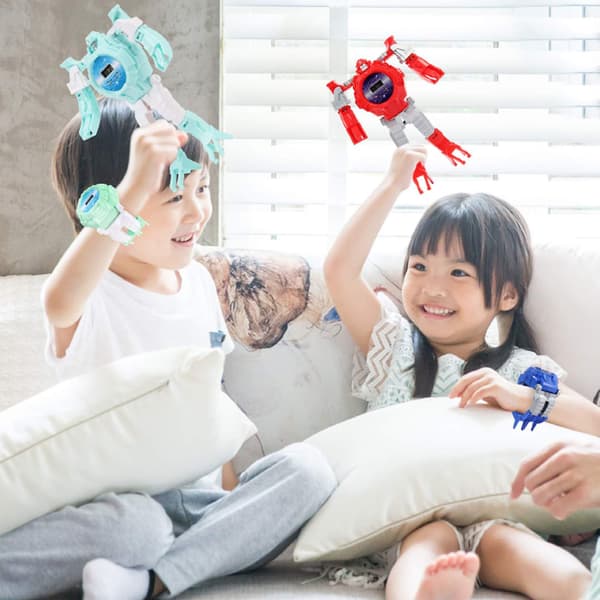 Leksaksrobotklocka Barnleksak 2-i-1 Deformationsklocka Leksaksklocka Robot Pedagogisk Leksak Spelklocka Skolleksakspresent green