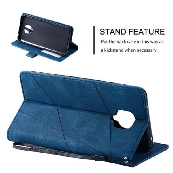 Stilren design PU färgblockering blått fodral till din Xiaomi Redm