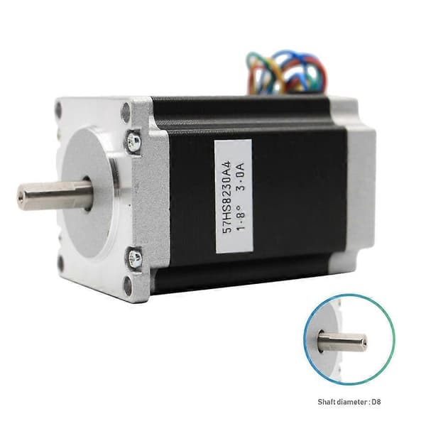 Nema 23 Cnc Steppermotor 57x82Mm 3A 2.2N.M D 6.35Mm 3D Printer Black silver