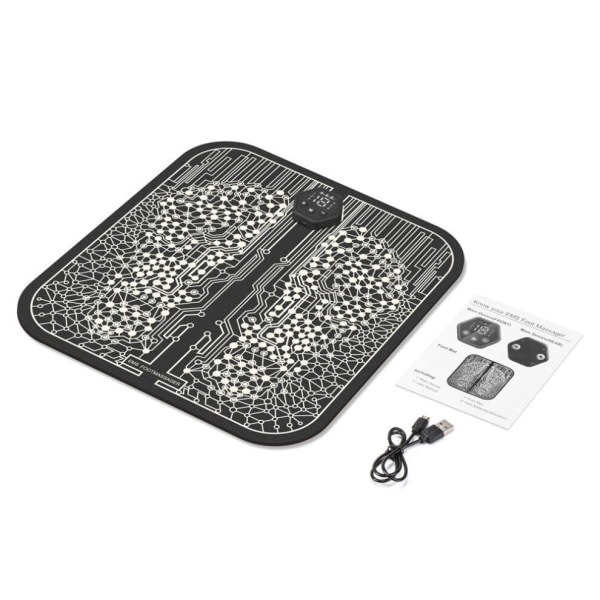 6-i-1 USB Uppladdningsbar Reflexologi EMS Fotmassageapparat Black
