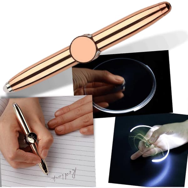 Fidget Spinning Pen for ADHD Stress Reducer Thinking Ballpoint Pen Gift Pen, Rask levering Gold