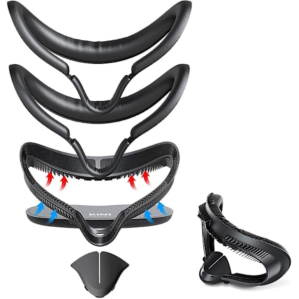 KIWI design Ansiktsgrensesnittbrakett for Oculus Quest 2 med 2 stk PU-skum Erstatning, Beskyttende