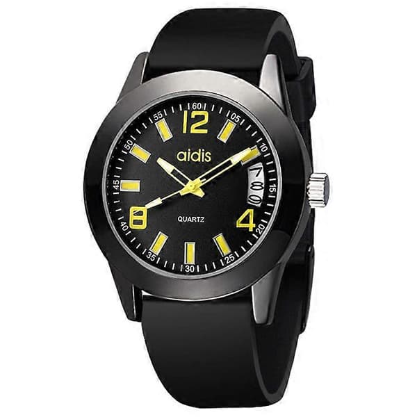 addies MY-1601 Lysende Version Silikone Urrem Kvarts Ur, Understøtter Kalender Yellow S