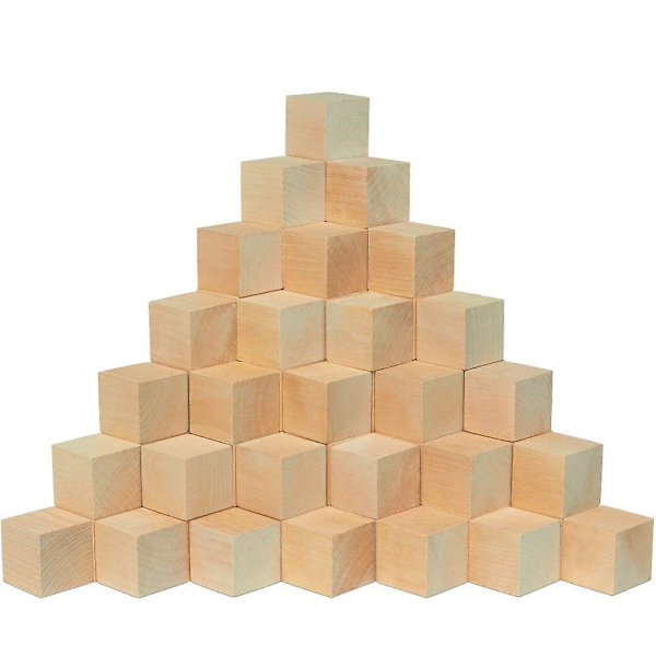 Viimeistelemättömät puukäsityökuutiot 0,78 tuumaa, 50 pienen puupalikan pakkaus koristeluun, puukuutiot askarteluihin 100PCS