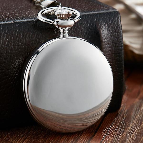 Antik Silver Skelett Mekanisk Fickur För Män Kvinnor Utsökt Snidade Steampunk Klockor