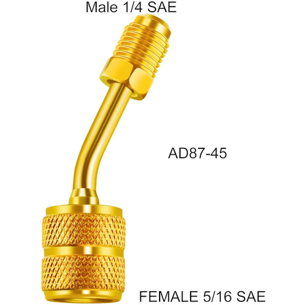 R410a Opladnings Vakuum Port Adapter Messing Konverter Med Fingerbøl 5/16 Tommer Sae Hun Hurtigkobling Til 1/4 Tommer Sae Han Flare Til Mini Split System Ai 1