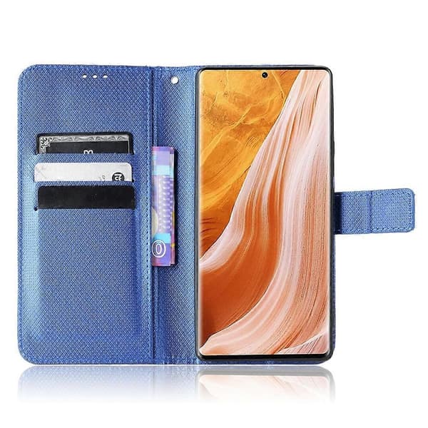 [LCS] För ZTE Axon 40 Pro Diamanttextur Läder Telefonfodral Blue