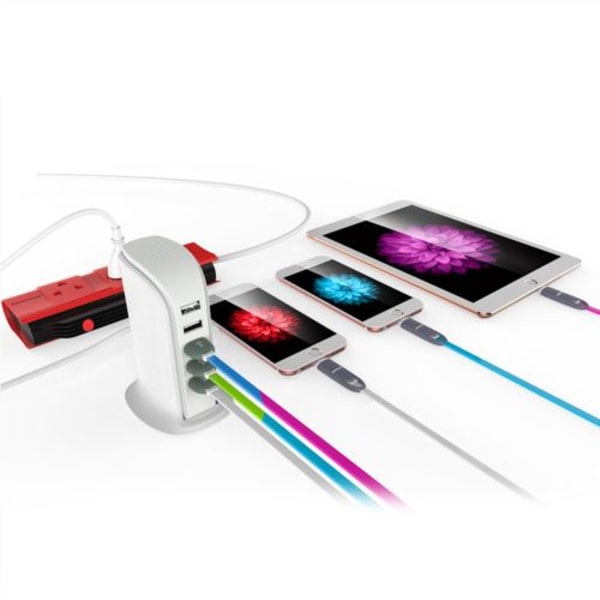 5 USB Multi-Port EU-kontakt Skrivbordsladdare HUB Laddstation P