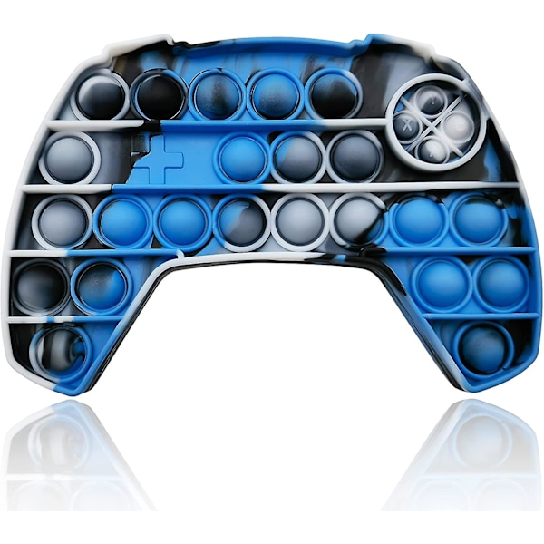 Push pop fidget spelkontroll fidget leksak för stresslindring, present för pojkar och flickor Blue white black