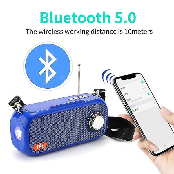Bärbar Bluetooth-högtalare Trådlös Bass Column Utomhus USB-högtalare