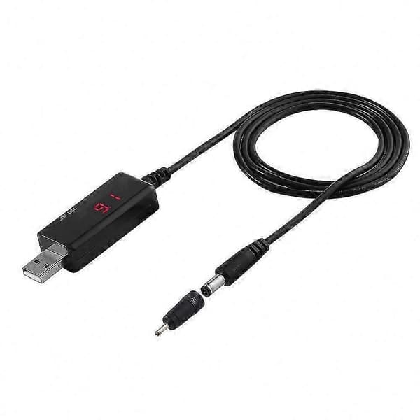 USB-strømkabel til 5V til 9V 12V konvertering WIFI-adapter opladningskabel med USB Boost-modul via Powerbank-forbindelse Black