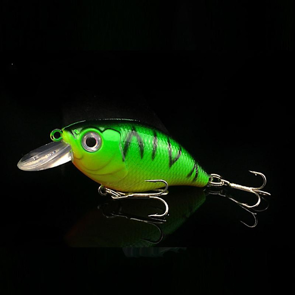 5 st 3D Hårda Fiske Beten Drag 7g/5.5cm 6# Krok Dykningsdjup 0.8-1.2m Fiskeredskap Med Låda