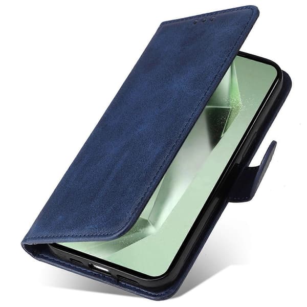 För Samsung Galaxy S24 FE Plånboksfodral PU Läder Stativ Flip Telefonfodral Multicolor Blue