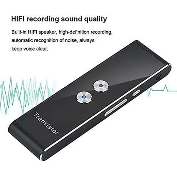 Bluetooth Trådlös Smart Tvåvägs Röstöversättare i Realtid Silver