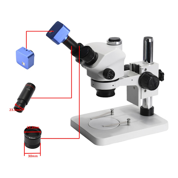 Mikroskopadapter 0,5X C-mount linsadapter 23,2 mm portar för CCD-kamera och digitalt okular
