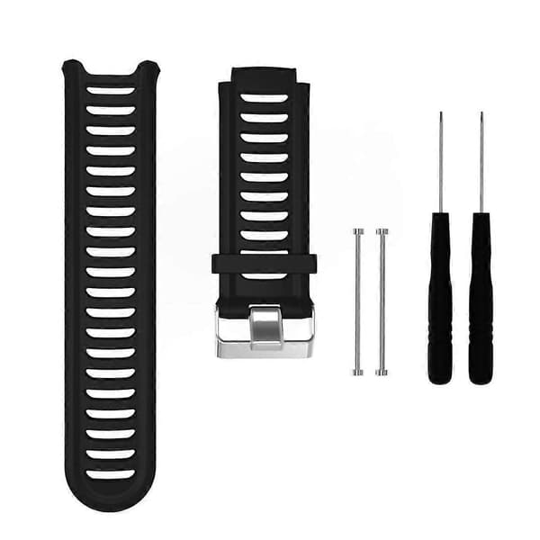 Yksivärinen silikoninen kellonranneke Garmin Forerunner 910XT:lle Black