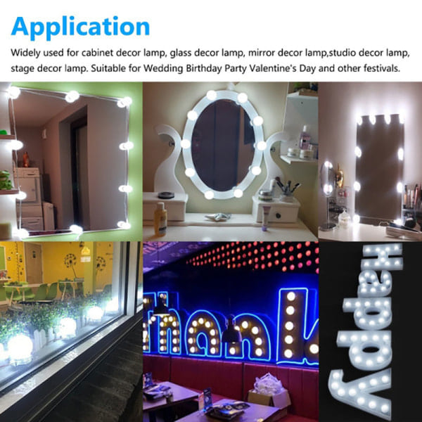 Hollywood Style LED Lys Sminkebord USB Speil