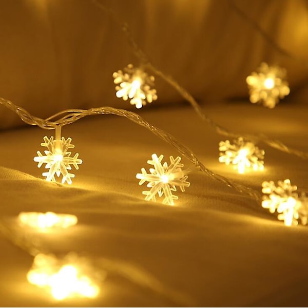 LED-valo joulukuusen koristelulamppu ulkokäyttöön, lomalampun lumiefekti WARM WHITE 3m