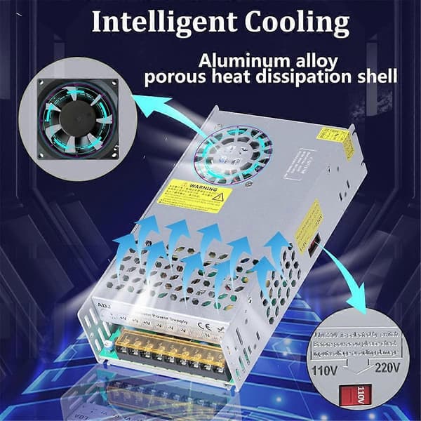 [LCS]DC 60V 10A 600W strømforsyning 110V AC til DC 60V omformer 10A 600W bryter strømforsyning transformator Fo Silver