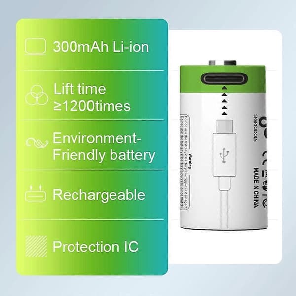 [LCS]SMARTOOOLS 4st 3.7V 300mAh CR2 Uppladdningsbart Li-jonbatteri för digitalkamera GPS Säkerhet Medicinsk