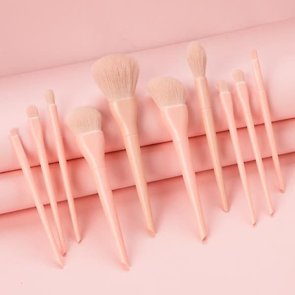 [LCS] Sæt med 10 slikfarvede makeupbørster Pink