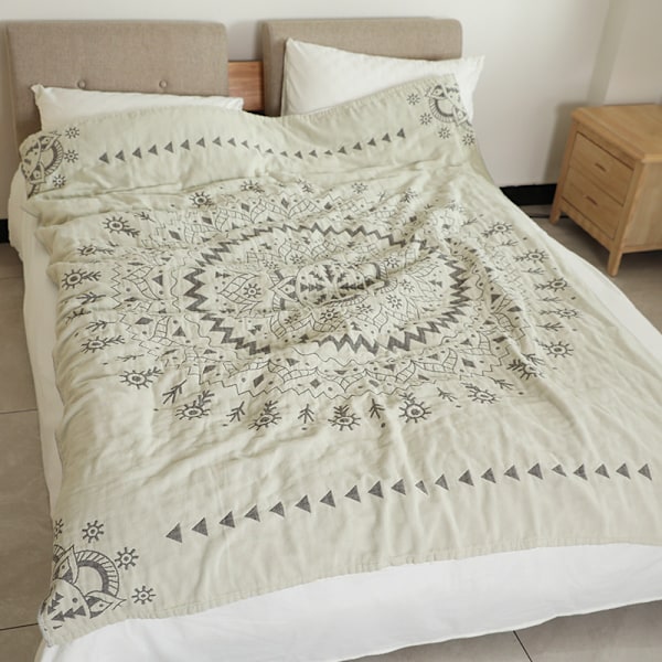 [LCS]Layers Bambus Bomuld Super Blødt Boho Åndbart Sengetæppe Farve2 200*230cm Color2