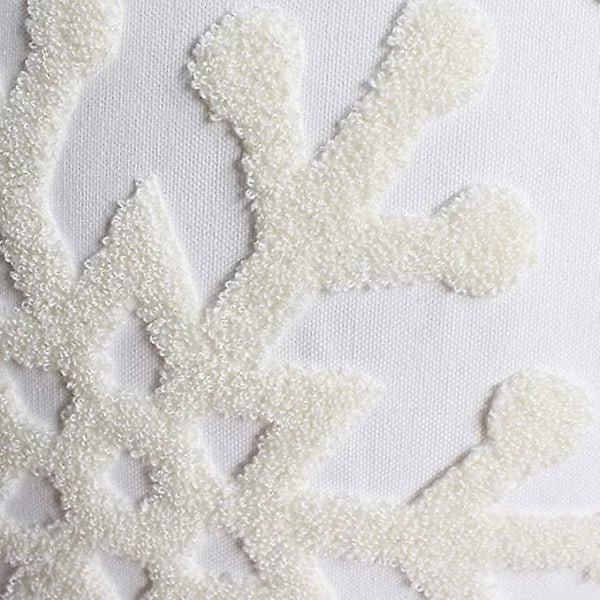 1 stk. Jule Vinter Snøfnugg Stil Bomull Lin Broderi Pynteputetrekk white