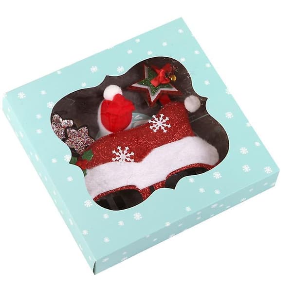 [LCS] Julhårnål för barn Tomteglasögonbåge Tecknad presentförpackning Santa